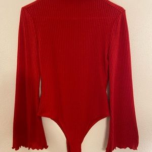 Red body suit from Shein. Size large